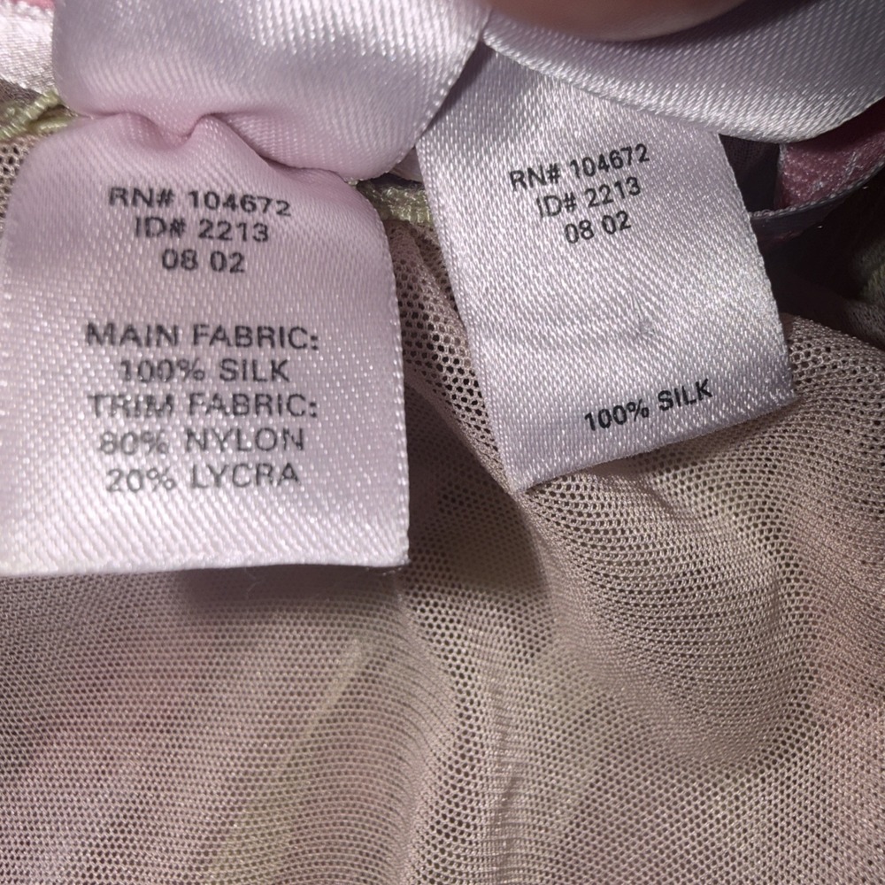 Vtg Y2K Victoria's Secret 100% Silk Set Floral Milkmaid Babydoll Chemise Slip S - Picture 7 of 16